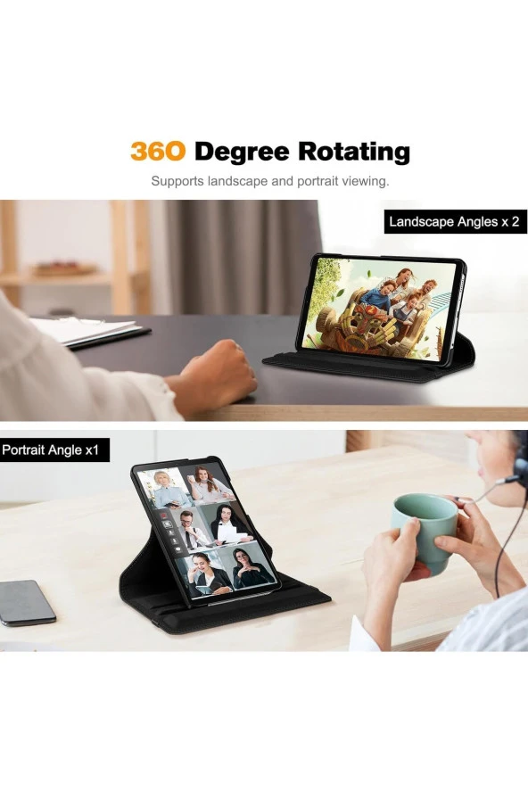 Galaxy Tab A9 Plus Ile Uyumlu Sm-x210 Kılıf 360 Derece Döner Stand Tablet Kılıf 360 Döner Kılıf - Resim 4