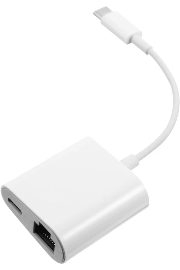 Type-C to Ethernet Dönüştürücü Usb Ağ Adaptörü USB C to RJ45 Çevirici Beyaz Renk Adaptör ZR669