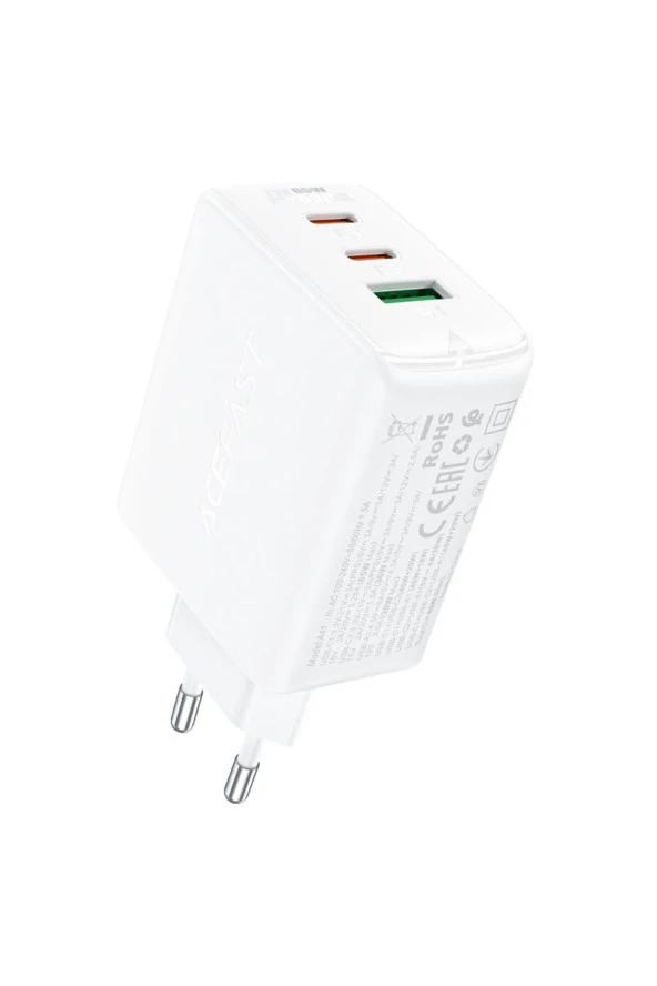 Duvar Şarj Cihazı Type-C ve USB Çıkış PD65W Telefon ve Tablet USB C Hızlı Şarj Başlığı A41
