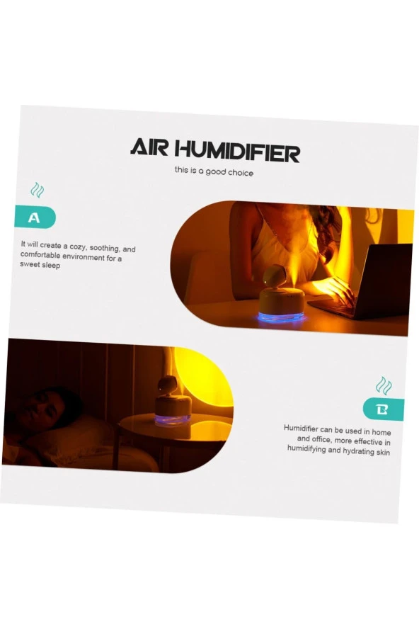 Difüzör Gün Batımı Nemlendirici Hava Nemlendirici Ofis Dekor Gece Lambası ve Nemlemdirici AX213 - 3