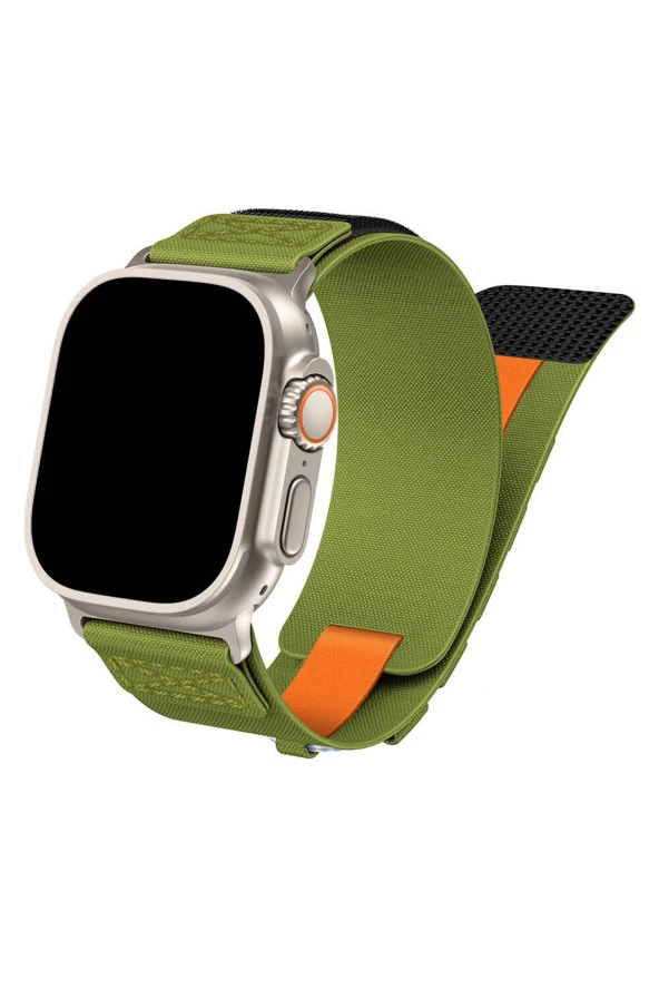 Apple Watch ile uyumlu Kayış 42/44/45/49mm DESIGNED Spor Çırt Çırt Uzunluk Ayarlanabilen Kordon - Resim 2