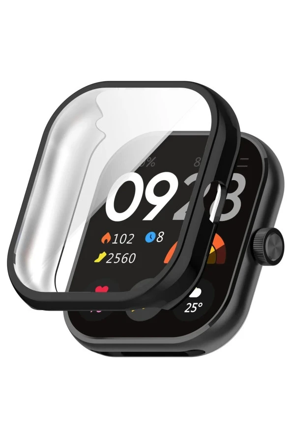 Xiaomi Redmi Watch 4 ile uyumlu Silikon 360 Tam Kapatan Çerceve PC Kasa Koruma Silikon Çerçeve