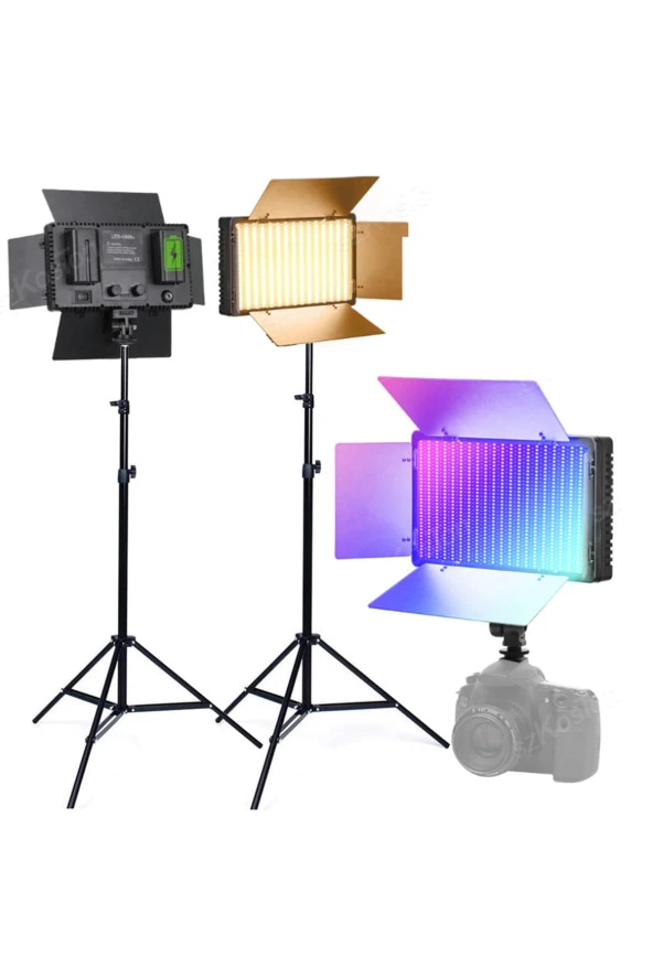 800 LED Çift Modlu Bataryalı ve Fişli Fotoğraf Stüdyosu Işık Aydınlatma Youtuber Twich Yayıncı Işığı