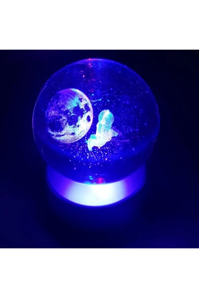 Cam Küre Işıklı Masaüstü Aydınlatma Oda Ve Salon Gece Lambası Dekoratif 6cm X 6cm Uzayın Büyüsü - 2