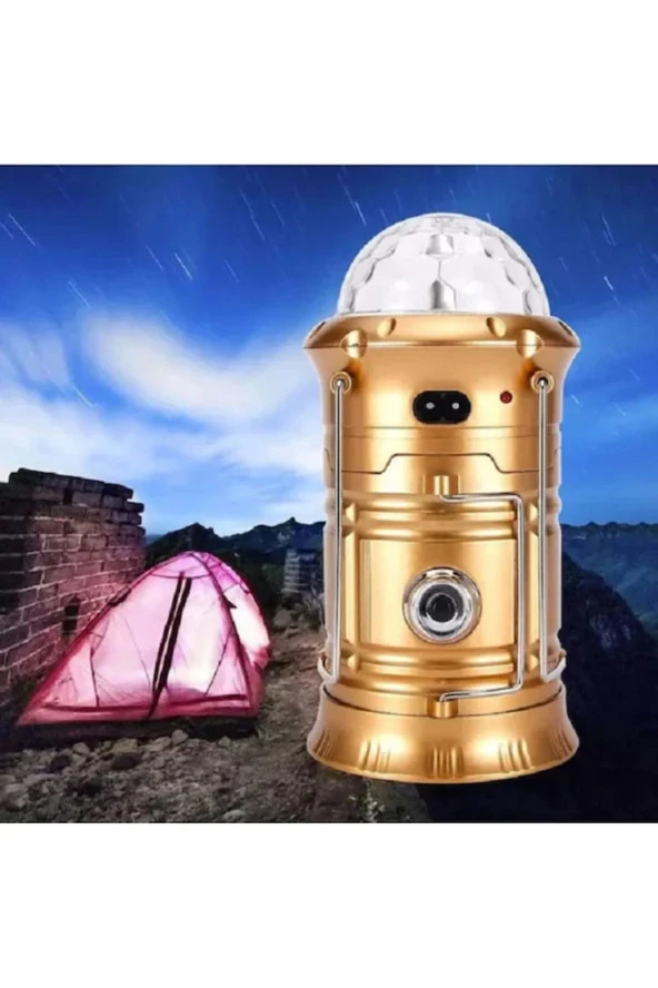 Şarjlı Aydınlatma El Feneri Ledli Şarjlı Işıldak Portatif Kamp Lambası Disko Topu Özellikli XF-5801