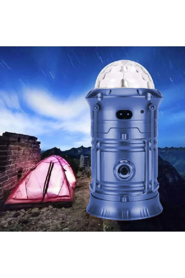 Şarjlı Aydınlatma El Feneri Ledli Şarjlı Işıldak Portatif Kamp Lambası Disko Topu Özellikli XF-5801