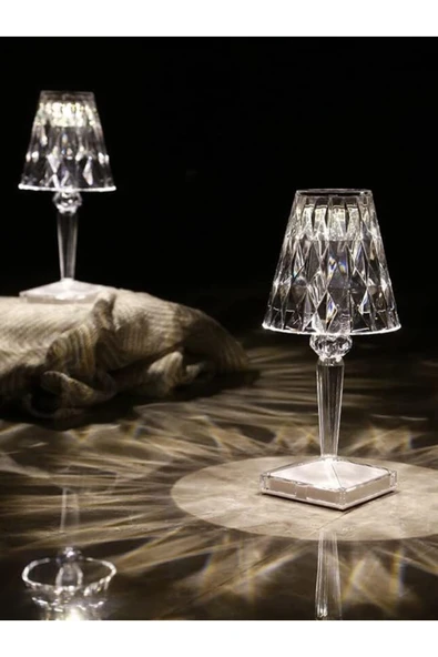 Kristal Masa Lambası Kısılabilir Dekoratif Romantik Elmas Kristal Lamba Şarj Edilebilir SY-136 - Resim 6