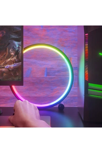 Akıllı RGB LED Gece Lambası Masaüstü Atmosfer Masa Lambası Bluetooth APP Kontrol Yatak Odası 052wifi - 4