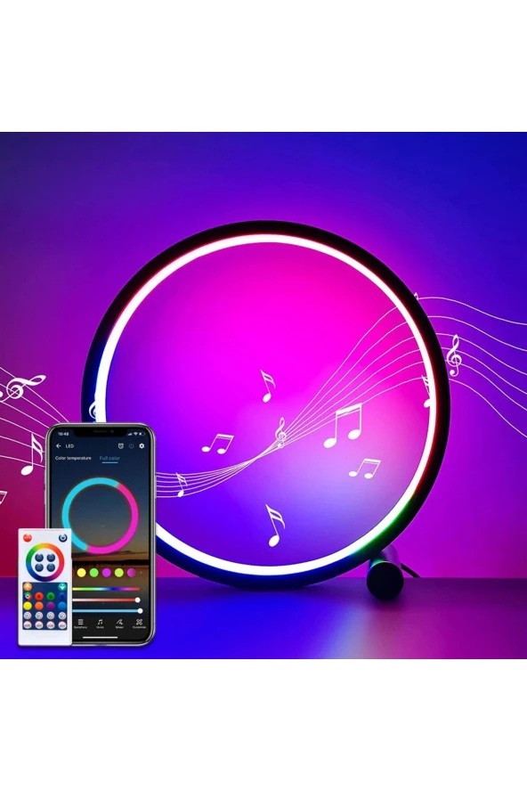 Akıllı RGB LED Gece Lambası Masaüstü Atmosfer Masa Lambası Bluetooth APP Kontrol Yatak Odası 052wifi