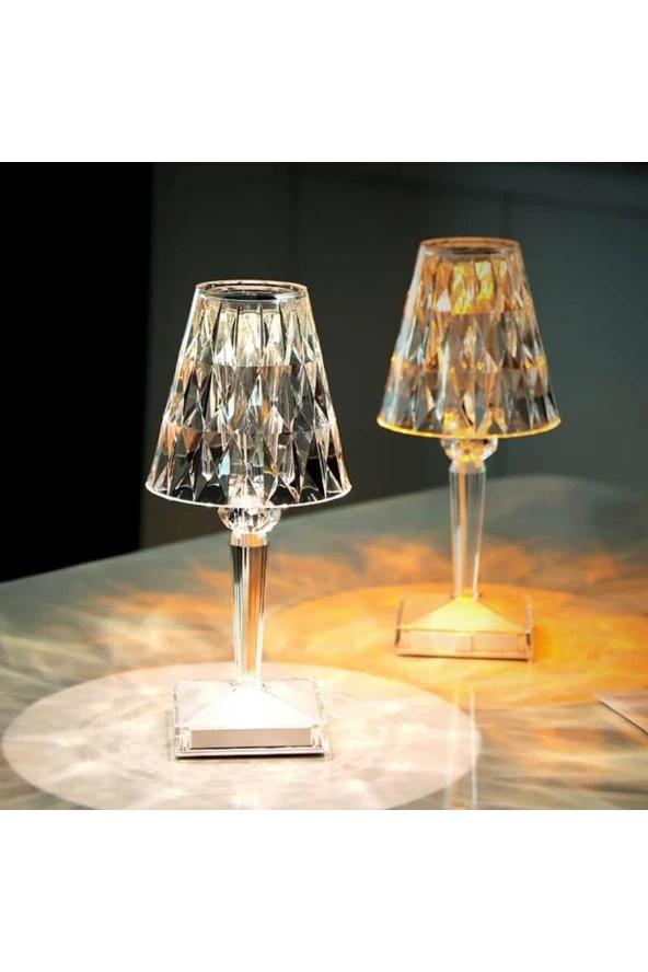 Kristal Masa Lambası Kısılabilir Dekoratif Romantik Elmas Kristal Lamba Şarj Edilebilir SY-136 - Resim 7