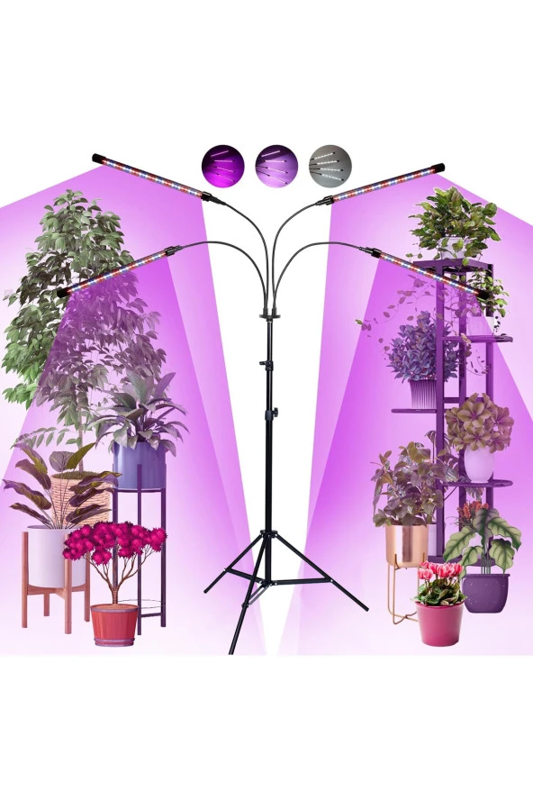 Bitki ve Çiçek Büyütme Işığı USB Kablolu Tam Spektrumlu Açısı Ayarlanabilir 4 Kollu Işık SY-LED4
