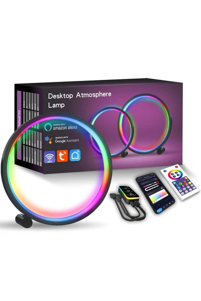 Akıllı RGB LED Gece Lambası Masaüstü Atmosfer Masa Lambası Bluetooth APP Kontrol Yatak Odası 052wifi - 2
