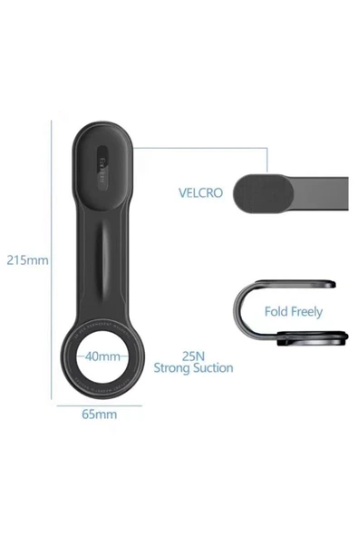 Araç İçin Telefon Tutucu Alüminyum Alaşım Ayarlanabilir Kolay Kurulum Yapışkanlı Manyetik EH232 - Resim 7