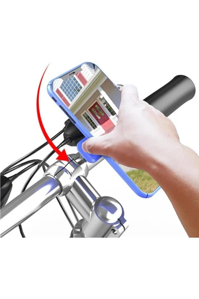 Bisiklet Motosiklet ve Scooter için Gidon Uyumlu Telefon Tutucu 4.7 - 7.2 Uyumlu HL-143A - Resim 4