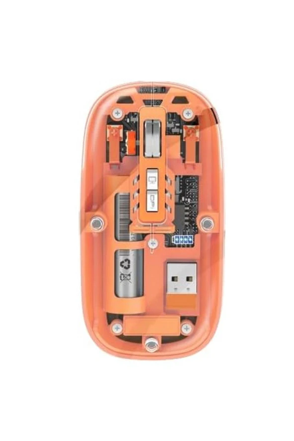 Şeffaf Kablosuz Mouse Çift Modlu İster Bluetooth İster USB Reciever ile Bağlan Modern Tasarım M233 ürün görseli