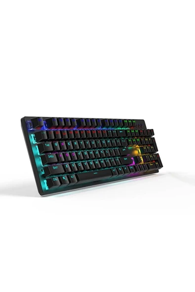 GK100F Mekanik Gaming Klavye RGB Işıklı Kablolu Klavye Şık Zafir Modern Tasarım Türkçe Q Klavye - 5