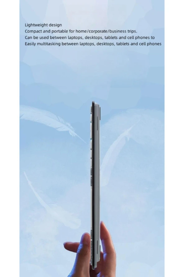 Galaxy Tab A SM-T590 ile Uyumlu Bluetooth Klavye Mouse Set Çoklu Bağlantı İngilizce Q Klavye - Resim 2