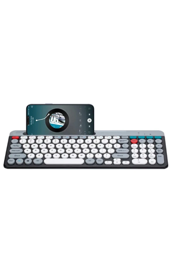 Galaxy Tab A SM-T590 ile Uyumlu Bluetooth Klavye Mouse Set Çoklu Bağlantı İngilizce Q Klavye - Resim 3