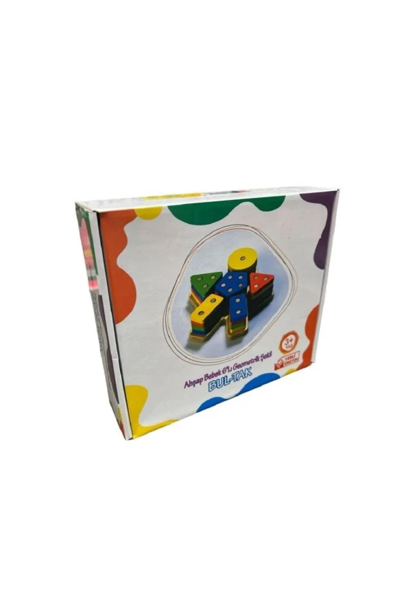 Ahşap 6 lı Geometrik Şekiller Bultak - Bebek - 3
