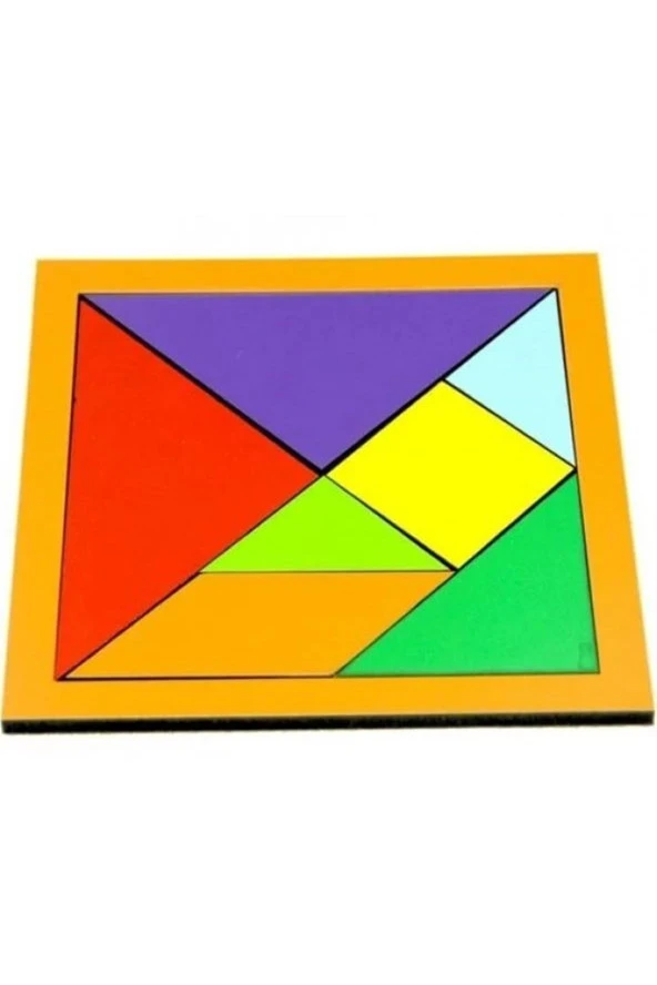 Ahşap Renkli Tangram 17x17 Cm