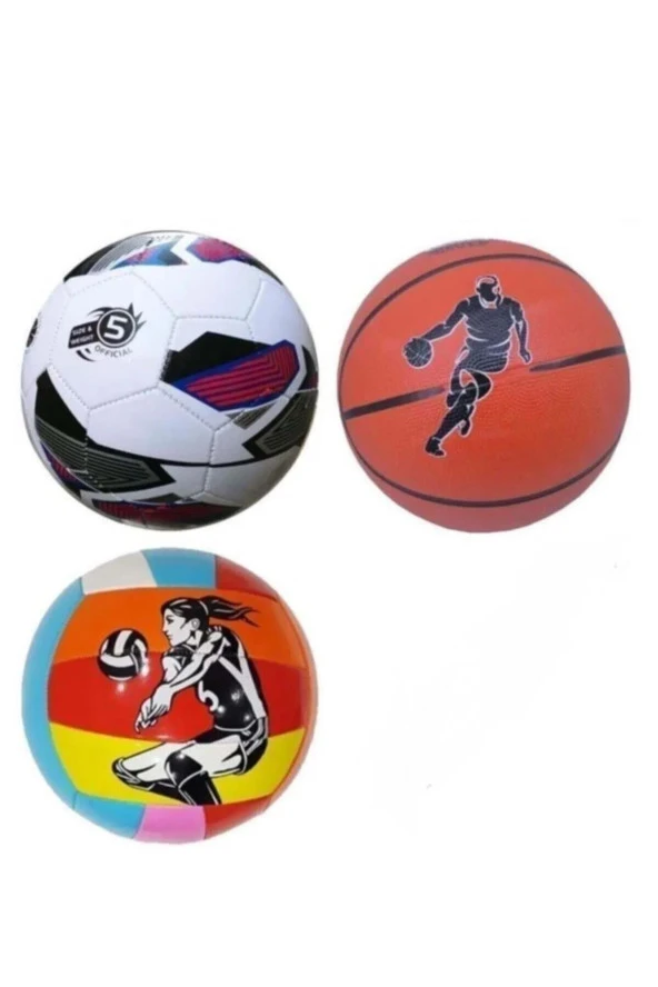 Basketbol Topu-futbol Topu-voleybol Topu 3'lü Set Basketbol Futbol Voleybol 3'lü Set