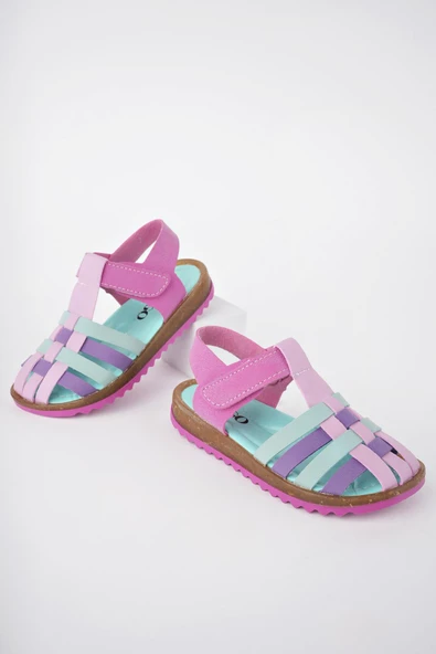 Muggo Rapunzel Garantili Günlük Ortopedik Hafif Taban Cırtlı Kız Çocuk Sandalet - 12