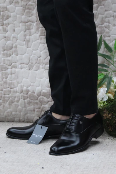 Pierre Cardin 7017 Siyah Açma Damat Ayakkabısı Takım Ayakkabısı Erkek Klasik Ayakkabı - 3