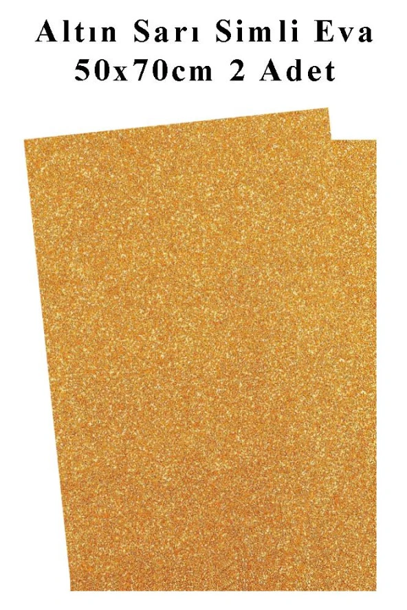 Altın Sarı Gold Simli Eva 50x70 cm 2 Adet Simli Eva Süngeri Okul Kreş Anasınıfı Elişi Etkinlikleri