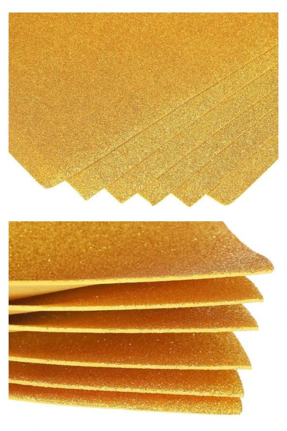 Altın Sarı Gold Simli Eva 50x70 cm 2 Adet Simli Eva Süngeri Okul Kreş Anasınıfı Elişi Etkinlikleri - 2