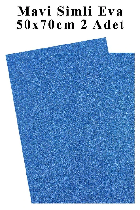 Mavi Simli Eva 50x70 cm 2 Adet Simli Eva Süngeri Okul Kreş Anasınıfı Elişi Etkinlikleri