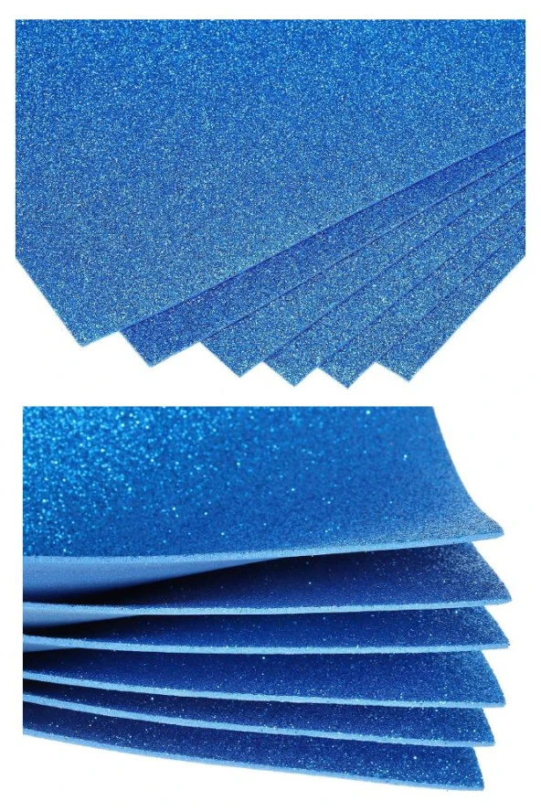 Mavi Simli Eva 50x70 cm 2 Adet Simli Eva Süngeri Okul Kreş Anasınıfı Elişi Etkinlikleri - 2