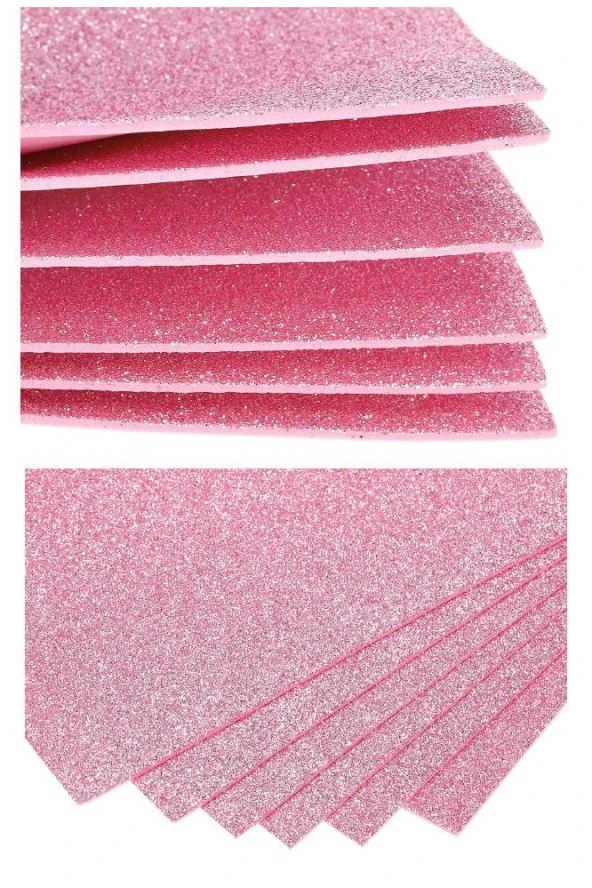 Pembe Simli Eva 50x70 cm 2 Adet Simli Eva Süngeri Okul Kreş Anasınıfı Elişi Etkinlikleri - 2