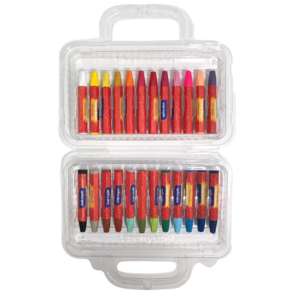 Kidsmode Yağlı Pastel Boya Altıgen 24 Renk Çantalı Yağlı Pastel Boya - 2