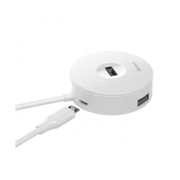 BASEUS ROUND BOX CAHUB-F02 USB HUB BEYAZ ÇIKIŞ:1XUSB 3.0 3XUSB 2.0 1XMIKRO