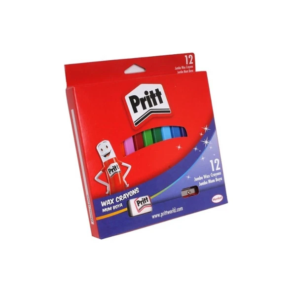 Pritt Pastel Boya Jumbo Silinebilir Üçgen 12 Renk Pastel Boya