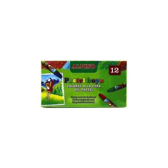 Alpino Pastel Boya Karton Kutu Köşeli 12 Renk Pastel Boya