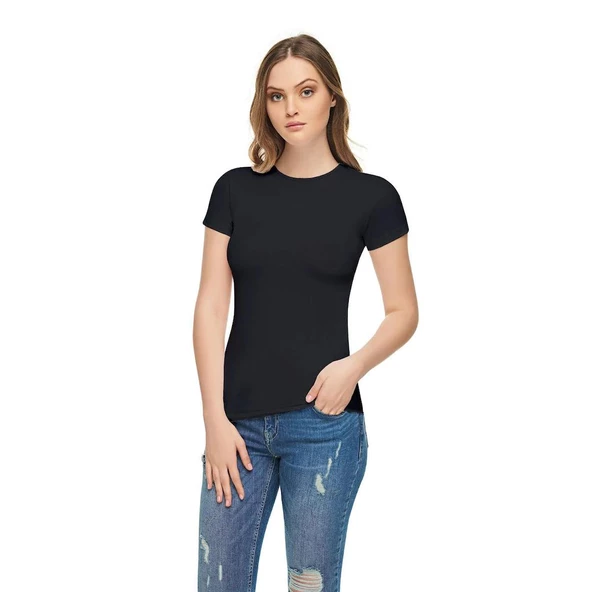 6 Adet Tutku Elit Bayan Kısa Kollu Sıfır Yaka Likralı Atlet 2202 - Resim 2