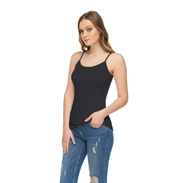 6 Adet Tutku Elit Bayan Modal Elastan İp Askılı Atlet 2001 - Resim 2