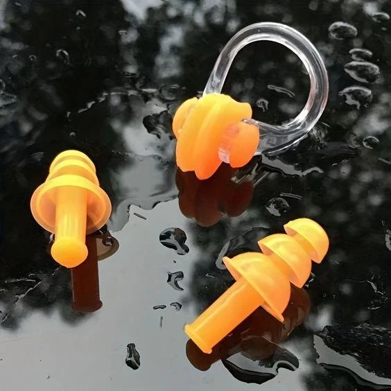 Eleven Bay Bayan Kulak Burun Tıkacı Havuz Yüzme Seti Takımı TURUNCU