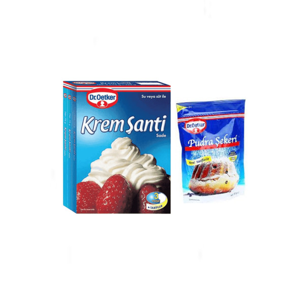 Krem Şanti 3x75 g. Pudra Şekeri 150 g. Pastacılık Seti