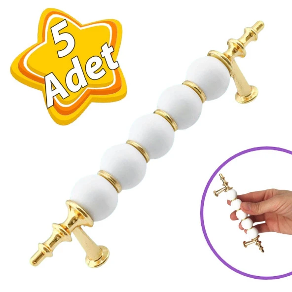 5 Adet İnci Kulp 96 mm Altın Gold Mutfak Kulpu Çekmece Dolap Kapak Kulbu Metal Mobilya Dolabı Kulpları