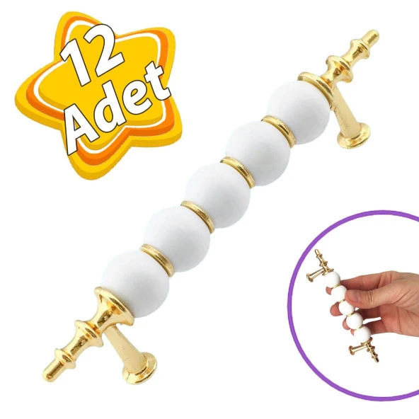 12 Adet İnci Kulp 96 mm Altın Gold Mutfak Kulpu Çekmece Dolap Kapak Kulbu Metal Mobilya Dolabı Kulpları