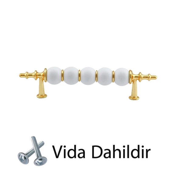 12 Adet İnci Kulp 96 mm Altın Gold Mutfak Kulpu Çekmece Dolap Kapak Kulbu Metal Mobilya Dolabı Kulpları - Resim 4