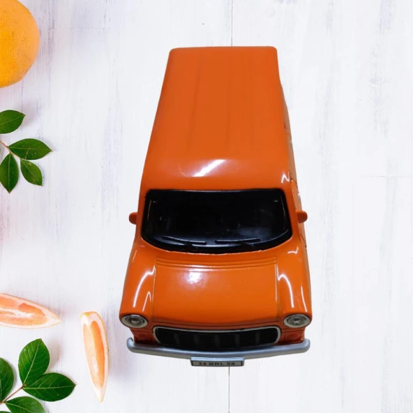 Nostaljik Metal Çek Bırak Ford Sesli ve Işıklı Minibüs Turuncu ( 1/36 Ölçek ) - 2