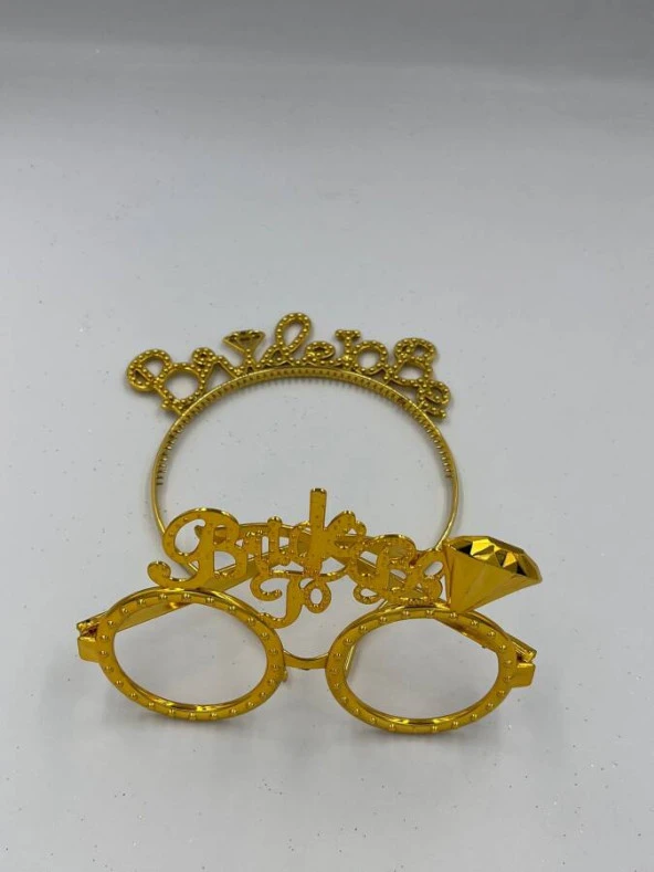 Plastik Brıde To Be Taç Gözlük Gold 2 li Set ürün görseli