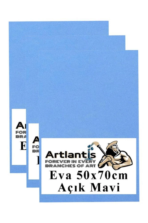 Açık Mavi Eva 50x70 cm 3 Adet Eva Süngeri Okul Kreş Anasınıfı Elişi Etkinlikleri