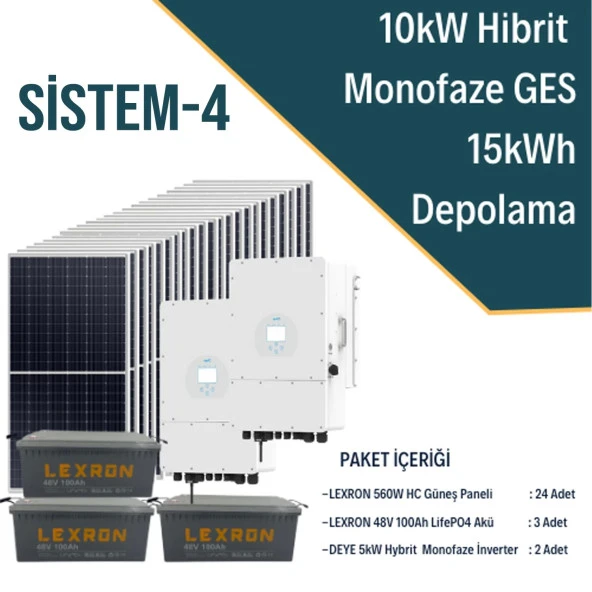 10kw Hibrit Monofaze Ges Enerji Depolamalı On Grid Sistemi-4