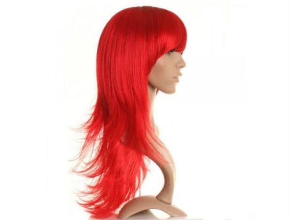 TOPTANBULURUM Uzun Peruk Saç Kırmızı