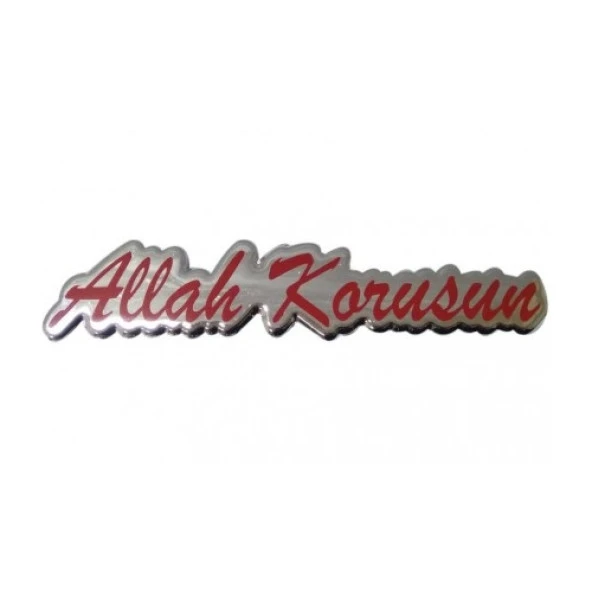 Ce-Ka ( Krom Plastik Yazı ) Allah Korusun Kırmızı Araç Sticker