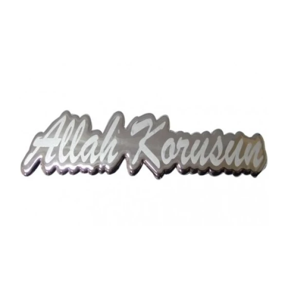 Ce-Ka ( Krom Plastik Yazı ) Allah Korusun Siyah Araç Sticker